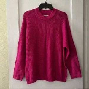 American Eagle Boho Oversized Pink Long Sleeve Mock Neck Sweater Top